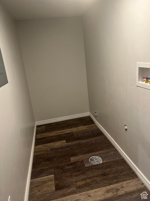 2027 W 2175 N, Lehi, UT 84043 - washroom featuring washer hookup, dark wood-style floors, and baseboards