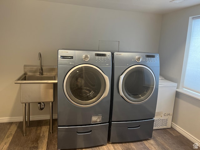 2027 W 2175 N, Lehi, UT 84043 - laundry room with washing machine and dryer, wood finished floors, and baseboards