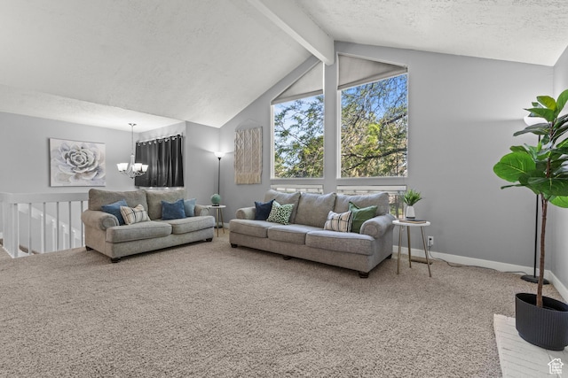 720 Freedom Cir N, Salt Lake, UT 84054 - carpeted living room featuring a chandelier, a textured ceiling, and baseboards