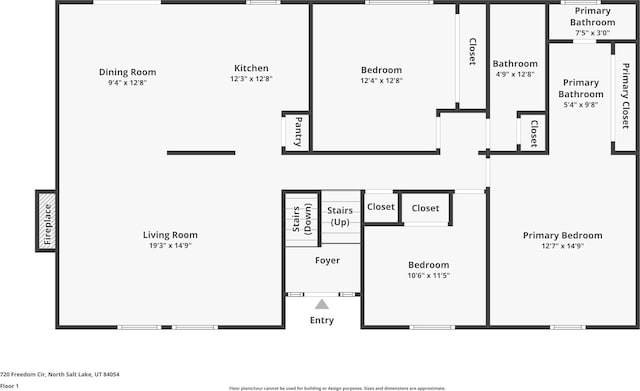 720 Freedom Cir N, Salt Lake, UT 84054 - floor plan / room layout