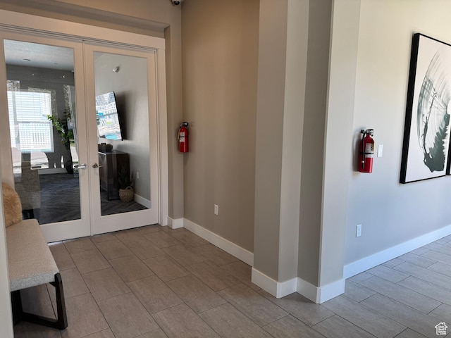 5308 W Solafax Ln S, Herriman, UT 84096 - entryway with french doors and wood finish floors