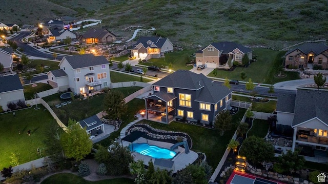 6688 W Buck Dr, Herriman, UT 84096 - aerial view of property's location featuring a pool and nearby suburban area