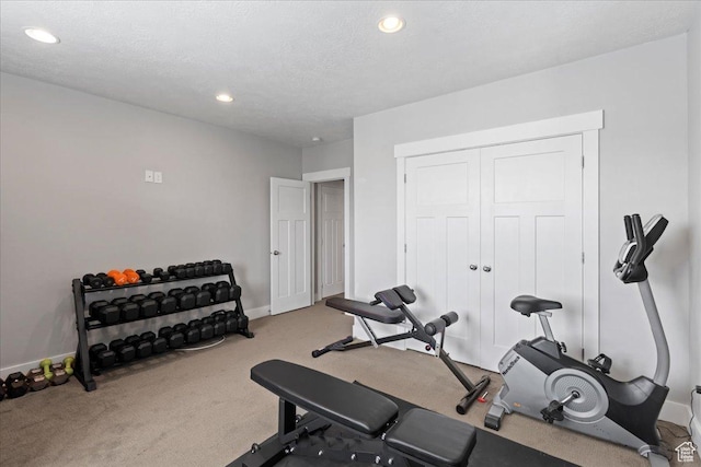 6688 W Buck Dr, Herriman, UT 84096 - workout room featuring carpet flooring, recessed lighting, and baseboards