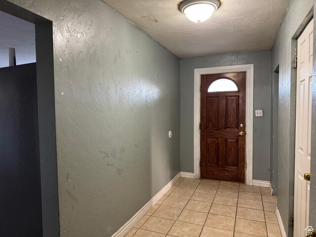 109 W 300 S, Holden, UT 84636 - foyer entrance with a textured ceiling, light tile patterned floors, baseboards, and a textured wall