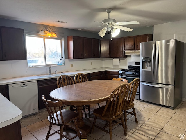 109 W 300 S, Holden, UT 84636 - kitchen with stainless steel appliances, a sink, under cabinet range hood, and light countertops