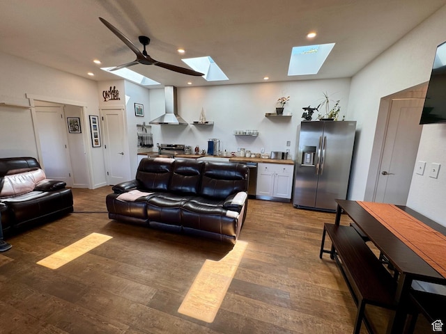 357 Juniper Dr Unit 480, Fish Haven, ID 83287 - living area with a skylight, wood finished floors, and recessed lighting