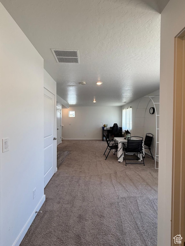 158 E Polaris Dr S, Saratoga Springs, UT 84045 - sitting room with carpet, baseboards, a desk, and a textured ceiling