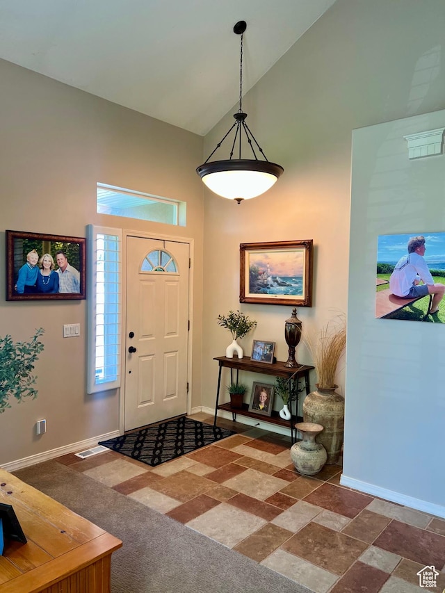 93 E Sweet Berry Ct, Draper, UT 84020 - foyer with high vaulted ceiling and baseboards