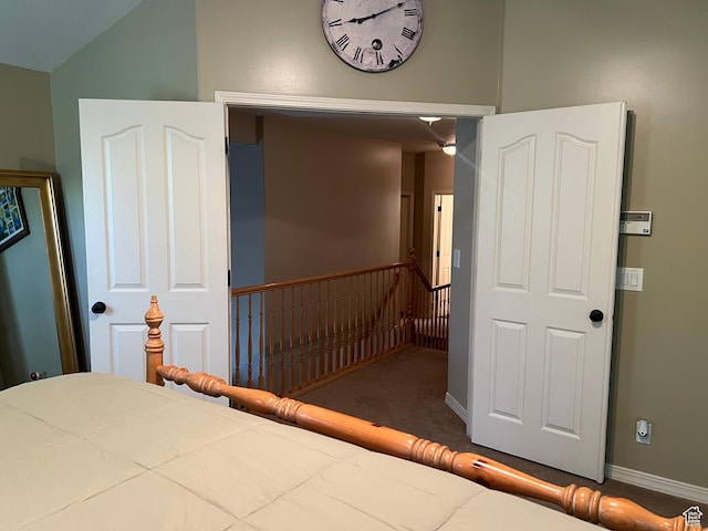 93 E Sweet Berry Ct, Draper, UT 84020 - unfurnished bedroom featuring carpet flooring, baseboards, and lofted ceiling