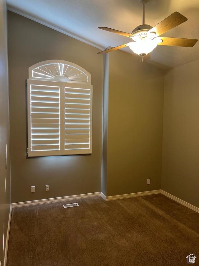 93 E Sweet Berry Ct, Draper, UT 84020 - carpeted empty room with baseboards, ornamental molding, and a ceiling fan