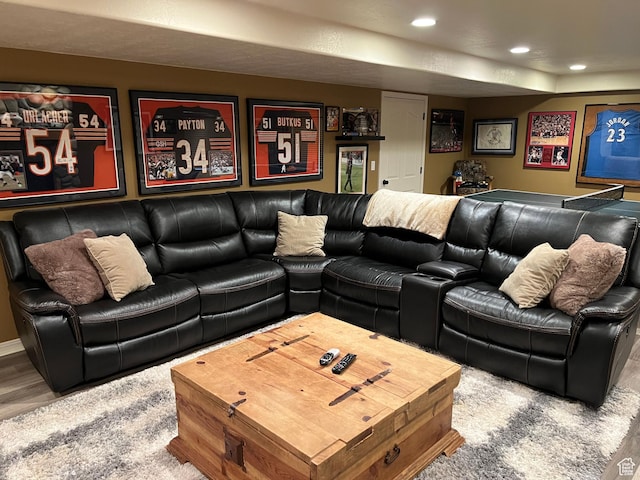 93 E Sweet Berry Ct, Draper, UT 84020 - living room featuring wood finished floors and recessed lighting