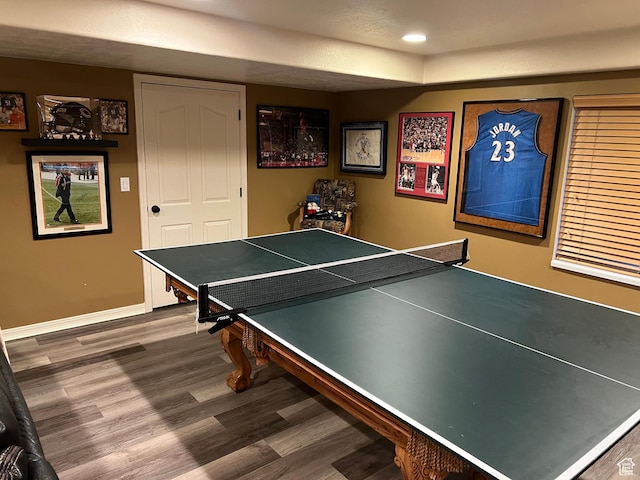 93 E Sweet Berry Ct, Draper, UT 84020 - game room with wood finished floors, recessed lighting, and baseboards