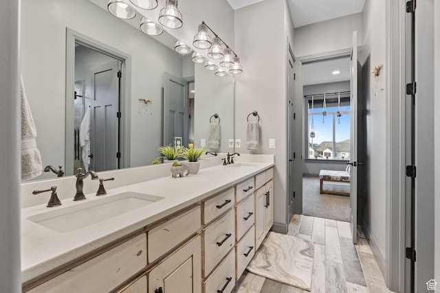 15113 S Cedar Meadow Cir, Herriman, UT 84096 - full bath with double vanity, ensuite bath, and a chandelier
