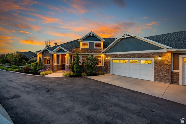 15113 S Cedar Meadow Cir, Herriman, UT 84096 - craftsman-style home featuring stone siding, concrete driveway, a garage, and a porch