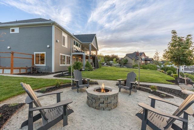 15113 S Cedar Meadow Cir, Herriman, UT 84096 - view of patio featuring a fire pit