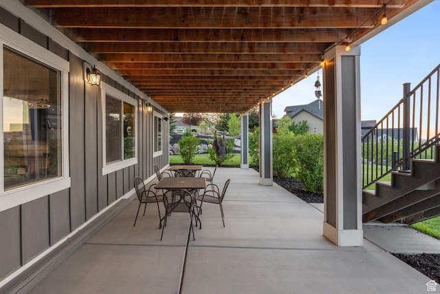 15113 S Cedar Meadow Cir, Herriman, UT 84096 - view of patio featuring stairs and outdoor dining area