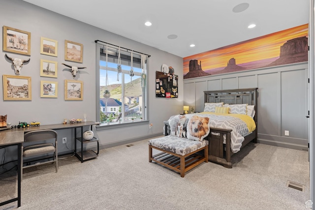 15113 S Cedar Meadow Cir, Herriman, UT 84096 - bedroom featuring recessed lighting, carpet floors, a desk, and baseboards