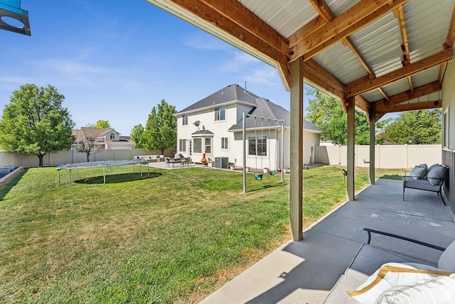 926 N 600 W, American Fork, UT 84003 - view of yard with a trampoline, a patio area, and central air condition unit