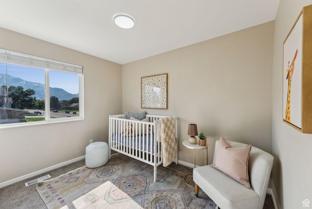 926 N 600 W, American Fork, UT 84003 - bedroom with baseboards, a mountain view, and a crib