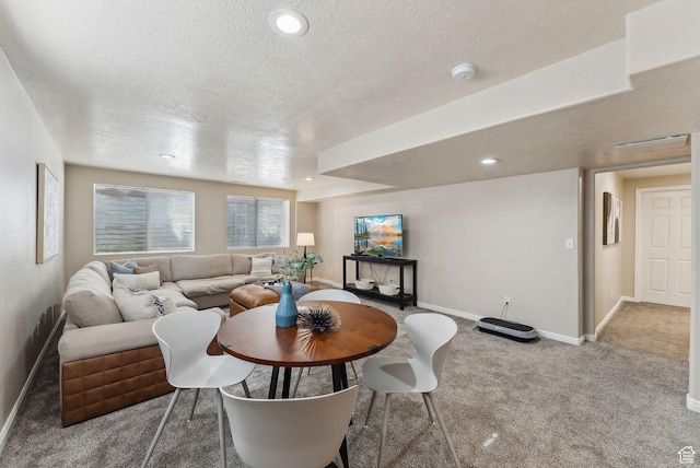 926 N 600 W, American Fork, UT 84003 - carpeted dining area featuring baseboards, a textured ceiling, and recessed lighting