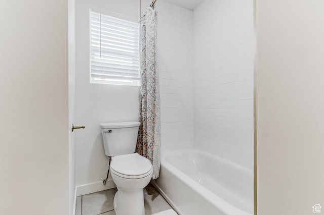 7474 S Brighton Way, Cottonwood Heights, UT 84121 - full bath with toilet, shower / bath combo, baseboards, and tile patterned flooring