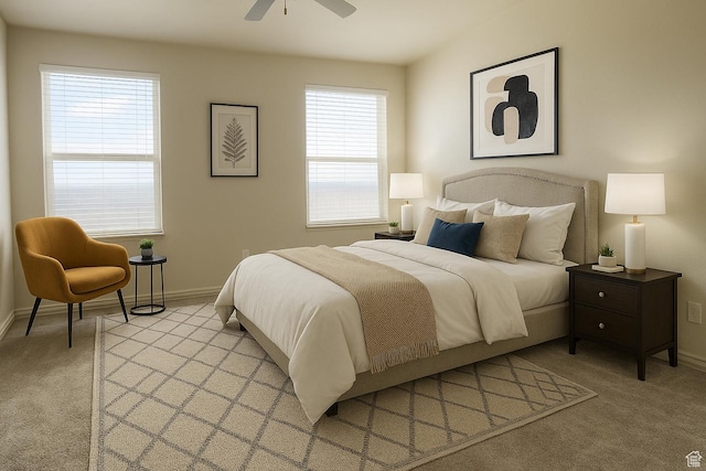 362 Quail Ridge Cir, Washington, UT 84780 - bedroom with light carpet, multiple windows, and baseboards