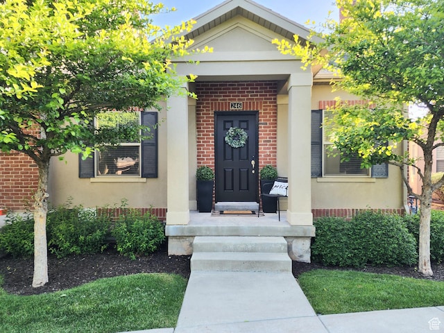 246 E Topspin Way, Lehi, UT 84043 - view of exterior entry with brick siding and stucco siding