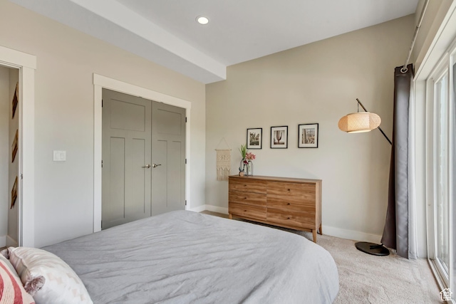 1685 N 300 E, Midway, UT 84049 - bedroom featuring carpet floors, baseboards, recessed lighting, and a closet