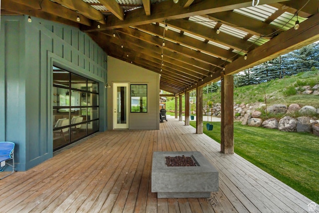 1685 N 300 E, Midway, UT 84049 - deck with a fire pit and a lawn
