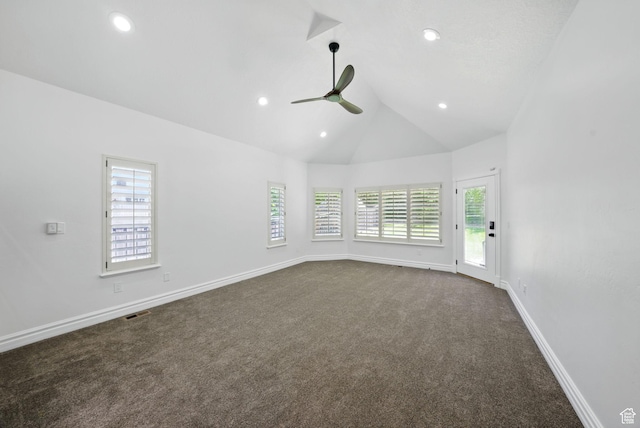 3444 N 180 E, Provo, UT 84604 - spare room featuring healthy amount of natural light, dark carpet, a ceiling fan, recessed lighting, and baseboards
