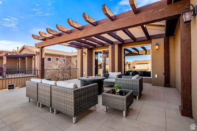 3800 Paradise Village Dr Unit 84, Santa Clara, UT 84765 - view of patio featuring an outdoor living space with a fire pit and a pergola