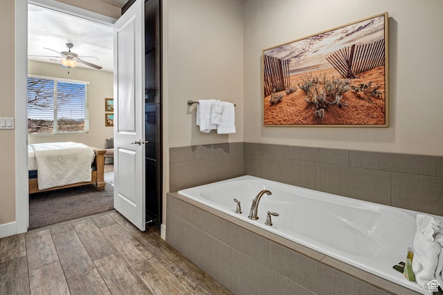 3800 Paradise Village Dr Unit 84, Santa Clara, UT 84765 - full bathroom featuring ensuite bathroom, a garden tub, wood finished floors, and ceiling fan