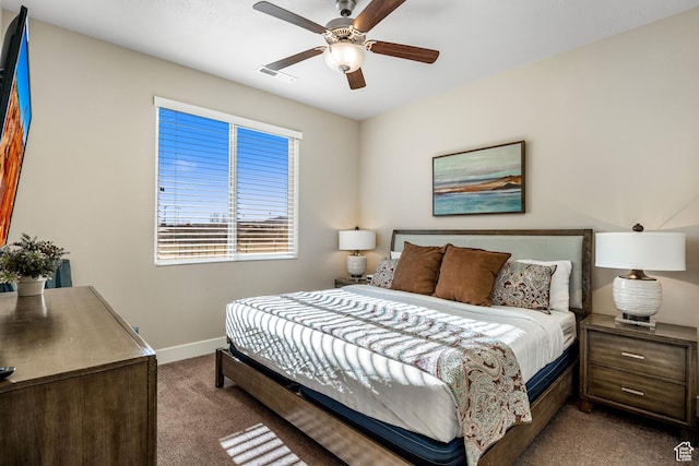 3800 Paradise Village Dr Unit 84, Santa Clara, UT 84765 - bedroom featuring dark carpet, baseboards, and a ceiling fan