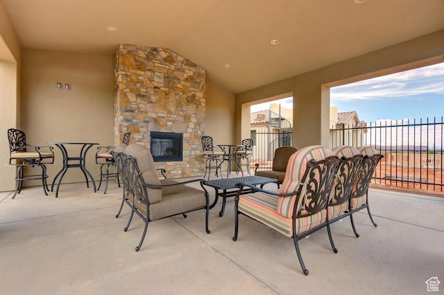 3800 Paradise Village Dr Unit 84, Santa Clara, UT 84765 - view of patio / terrace with an outdoor stone fireplace