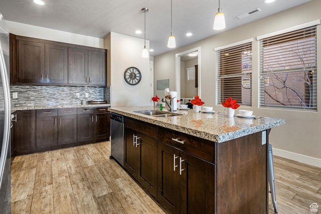 3800 Paradise Village Dr Unit 84, Santa Clara, UT 84765 - kitchen with a sink, dishwasher, light wood-style flooring, backsplash, and recessed lighting