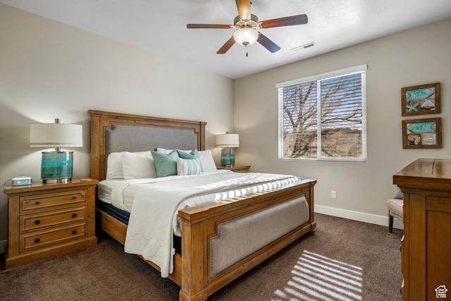 3800 Paradise Village Dr Unit 84, Santa Clara, UT 84765 - bedroom with dark carpet, baseboards, and ceiling fan
