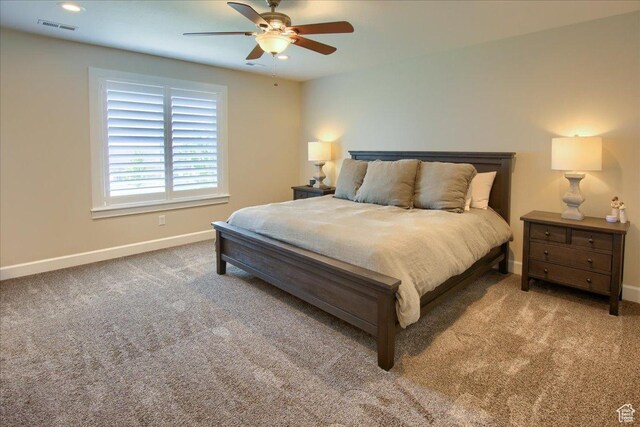 2321 W Harmony Dr S, Layton, UT 84041 - bedroom featuring baseboards, carpet flooring, and a ceiling fan
