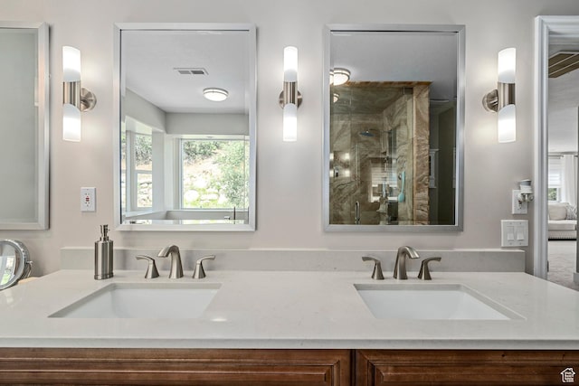 10927 S Lostwood Dr, Sandy, UT 84092 - bathroom with double vanity and a stall shower