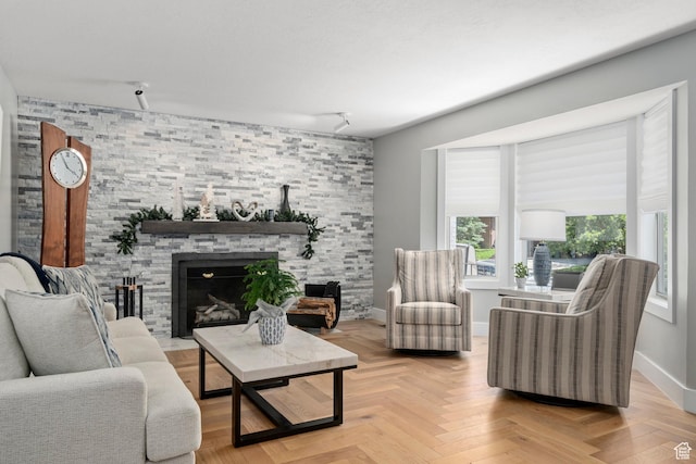 10927 S Lostwood Dr, Sandy, UT 84092 - living area with a stone fireplace and baseboards