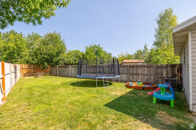 429 S Storrs Ave, American Fork, UT 84003 - view of yard featuring a trampoline and cooling unit