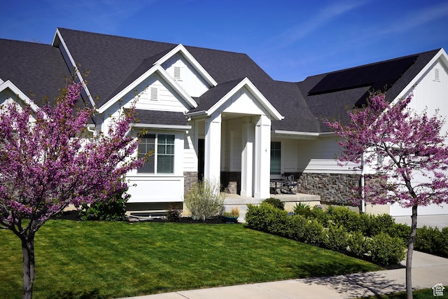 1047 N 700 W, Mapleton, UT 84664 - view of front of property with stone siding and a front lawn