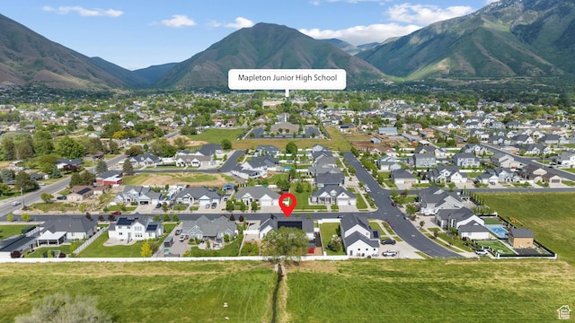 1047 N 700 W, Mapleton, UT 84664 - aerial overview of property's location with mountains and nearby suburban area