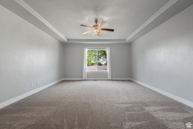 1047 N 700 W, Mapleton, UT 84664 - empty room featuring a ceiling fan, carpet floors, baseboards, and a raised ceiling