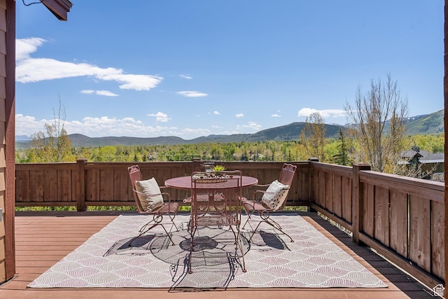 5430 N Cross Country Way, Park City, UT 84098 - view of patio with outdoor dining space and a deck with mountain view