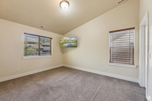 5430 N Cross Country Way, Park City, UT 84098 - unfurnished room featuring carpet floors, vaulted ceiling, and baseboards