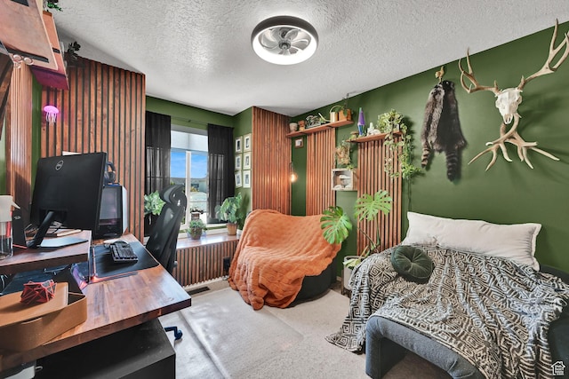 5443 S 4175 W, Roy, UT 84067 - office area with radiator, a textured ceiling, and carpet floors