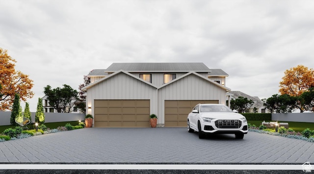 729 W 350 N, Vernal, UT 84078 - view of front facade with board and batten siding, a garage, decorative driveway, and roof with shingles