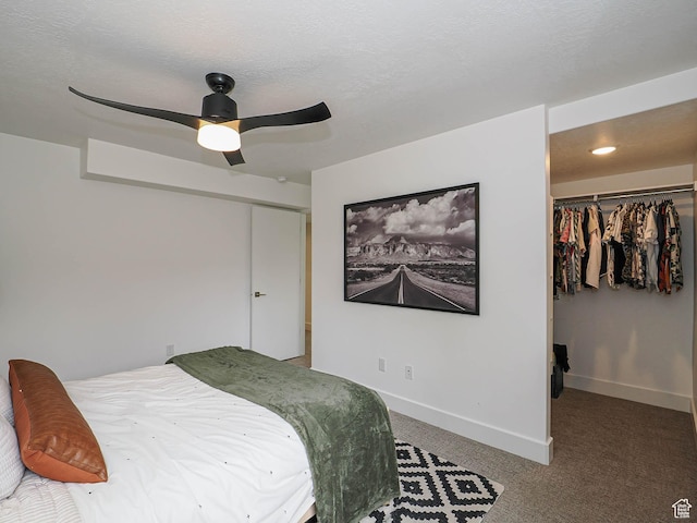 4535 S Bleecker Pl, Millcreek, UT 84117 - carpeted bedroom featuring baseboards, a spacious closet, a closet, a ceiling fan, and recessed lighting