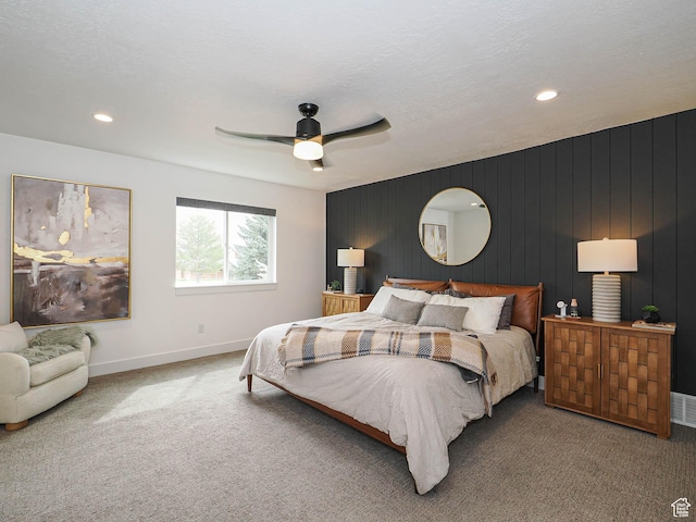 4535 S Bleecker Pl, Millcreek, UT 84117 - carpeted bedroom with baseboards, ceiling fan, and recessed lighting