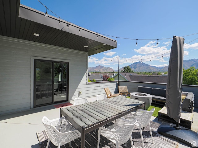 4535 S Bleecker Pl, Millcreek, UT 84117 - view of patio / terrace featuring a mountain view and outdoor dining area
